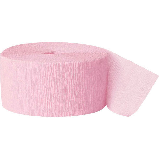 pastel pink crepe paper party streamer