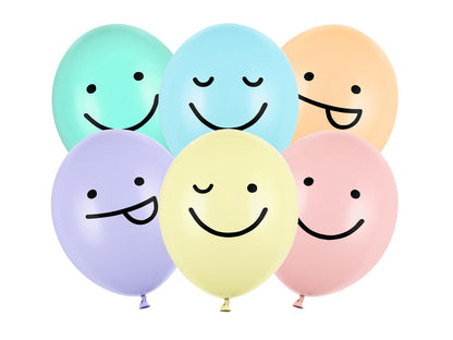 Pastel Faces Latex Balloons