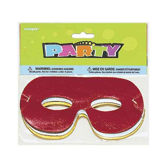Metallic foil party eye masks