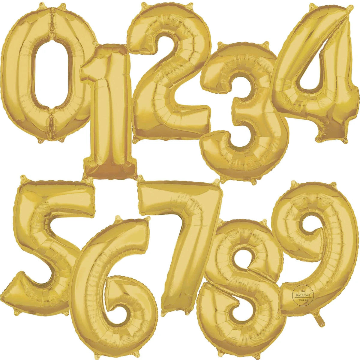 gold number balloons