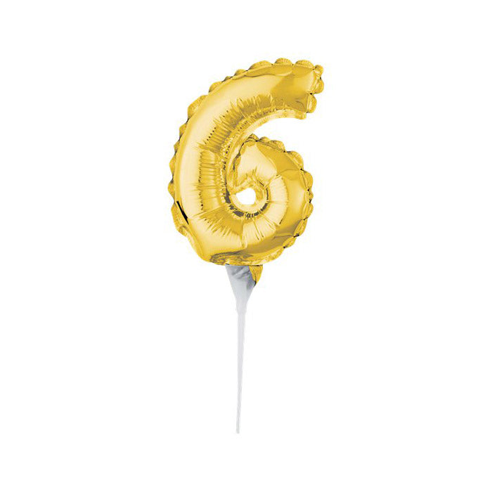 Mini Gold Number Balloons Cake Topper