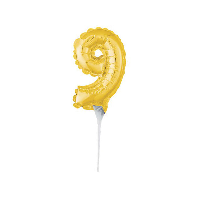 Mini Gold Number Balloons Cake Topper