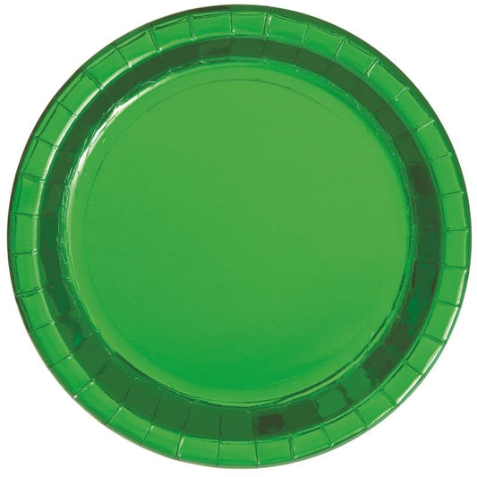 green foil plates