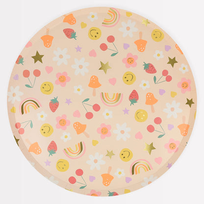 Happy Face Icons Dinner Plates - 8pk