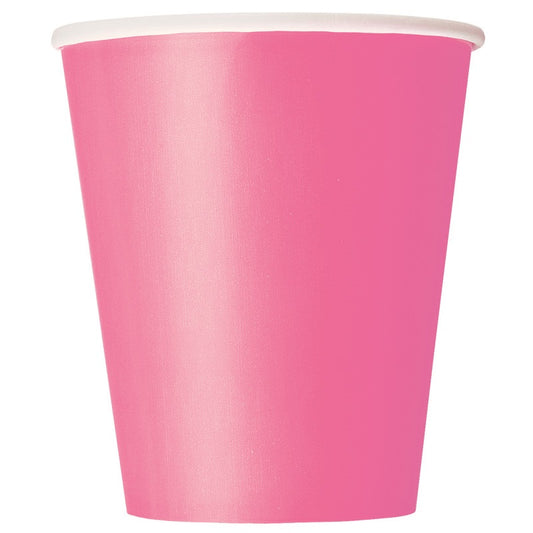 Plain Hot Pink Cups - 8pk