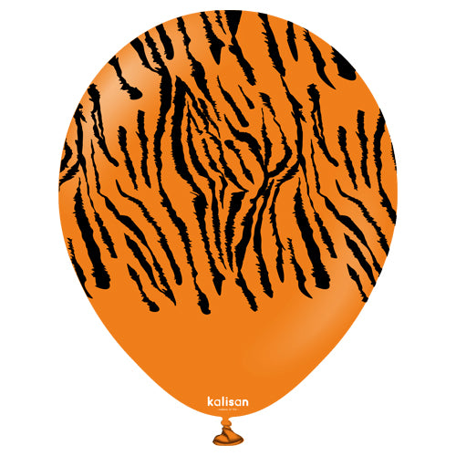 Latex Balloons - Orange Tiger Print - 5 pack
