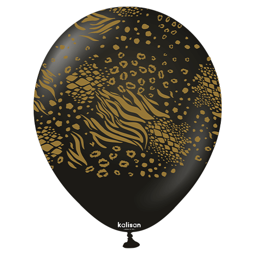 Latex Balloons - Safari Black Gold 5pk