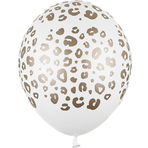 Latex Balloons - White Leopard Spots - 5 pack