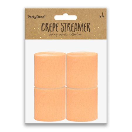 Crepe Streamer Light Orange 4 Pack