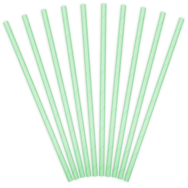 Mint green paper straws