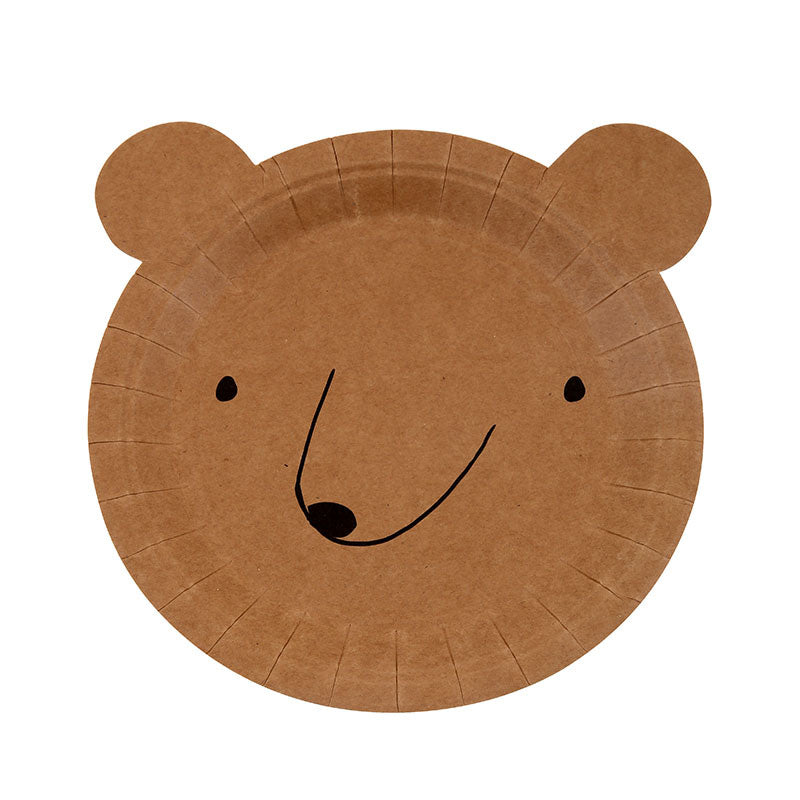 Bear face cardboard plates