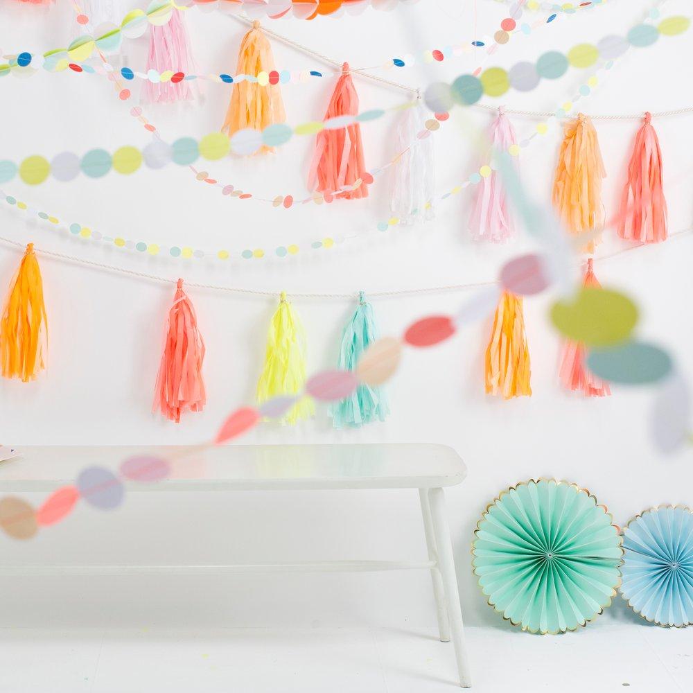 Bunting and Neon Tassels