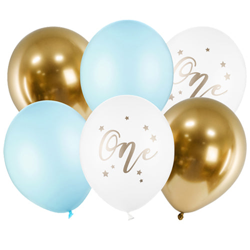 number One balloon mix blue