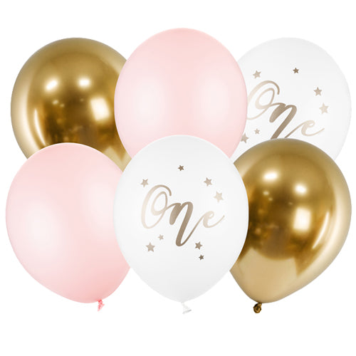 number One balloon mix pink