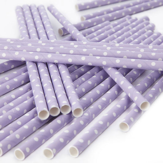paper straws lilac spot