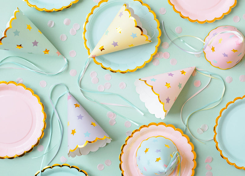 Pastel Star Party Hats Table
