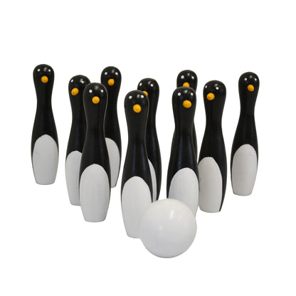 Wooden Penguin Bowling Game
