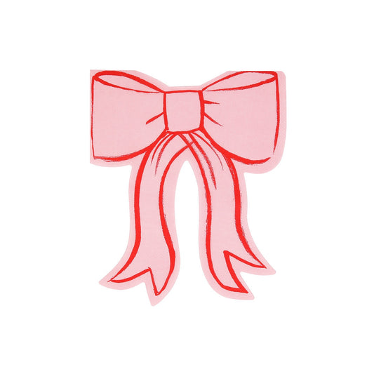 Pink Bow Napkins - 16 pack