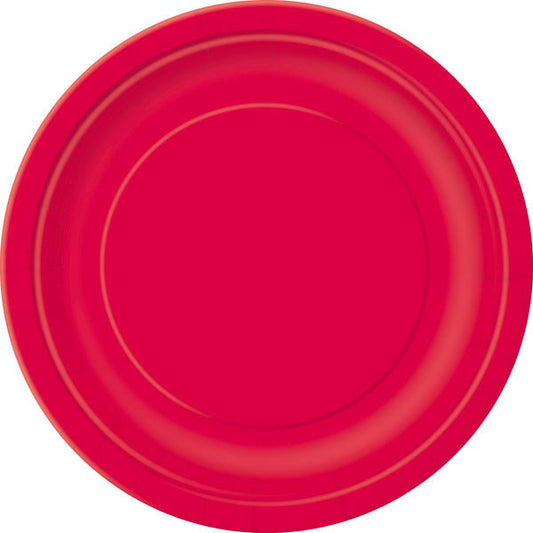 plain ruby red plates