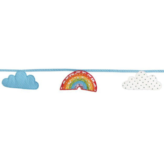 Fabric rainbow garland with clouds