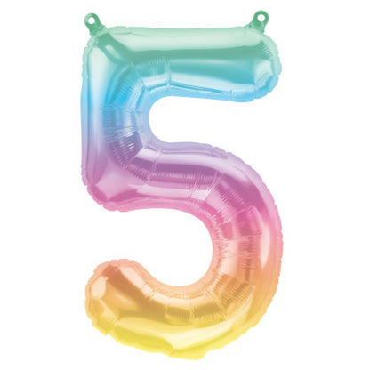 Rainbow Number Balloon 5