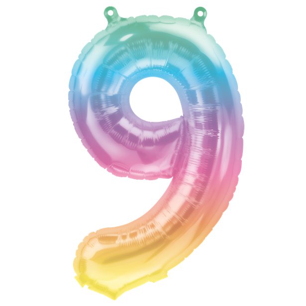 Rainbow Number Balloon 9
