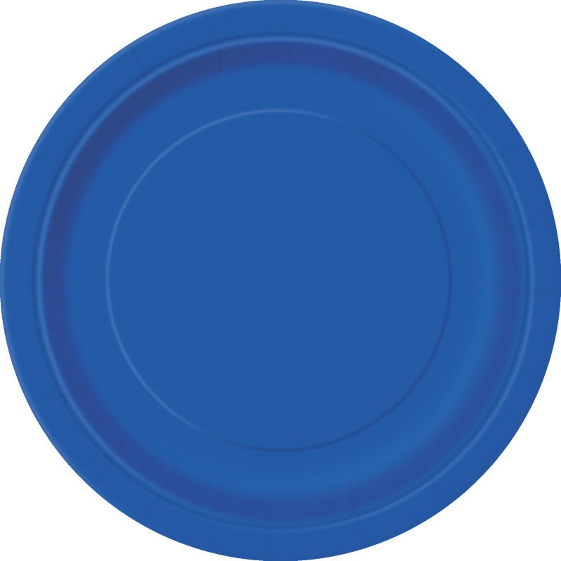 Plain Royal Blue Plates - 8pk