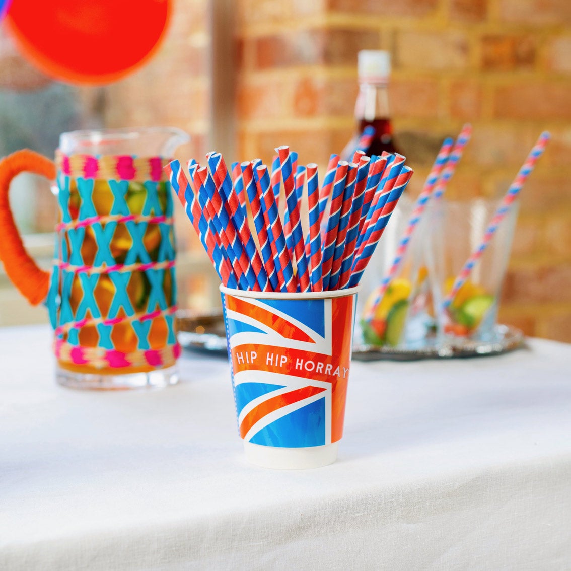 Red White and Blue Paper Straws