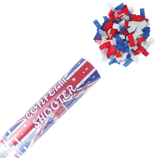 Union Jack Paper Confetti Cannon - 20cm
