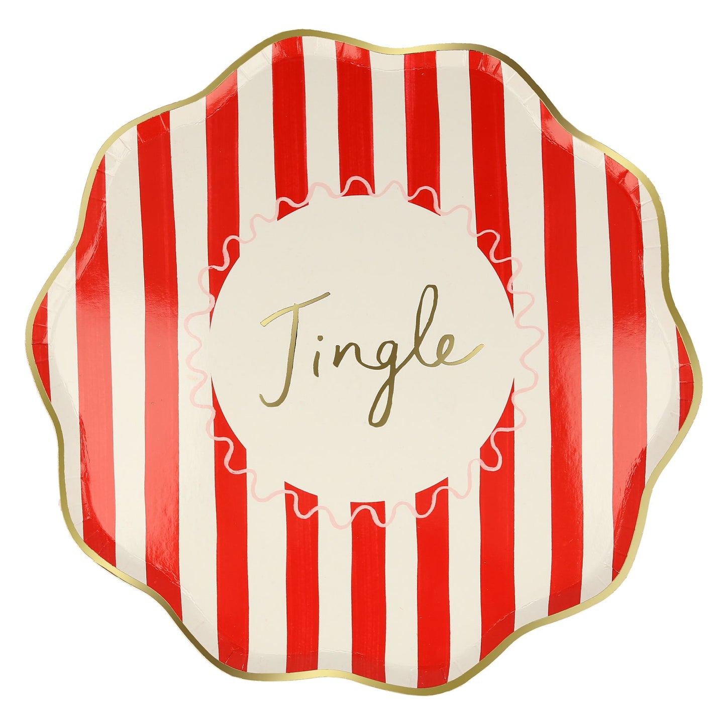 Christmas Striped Dinner Plates - 8pk